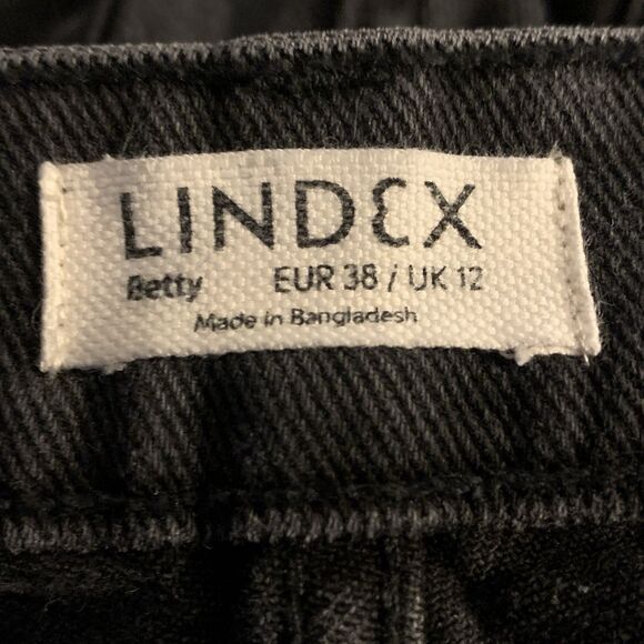 Lindex Betty Jeans Women's Size 8 Cotton Straight Leg Size 10 Black High Rise - Picture 8 of 14